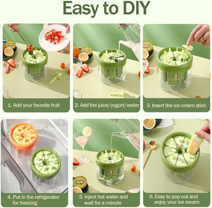 Reusable DIY 8 Pieces Ice Pop Mould